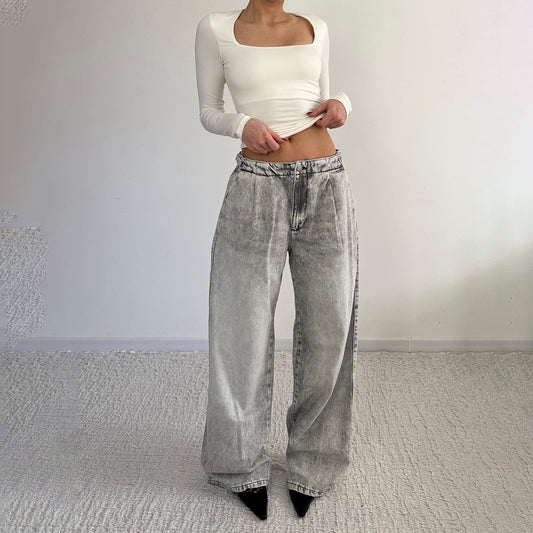 BRILUXE Wash Grey Jean Trousers