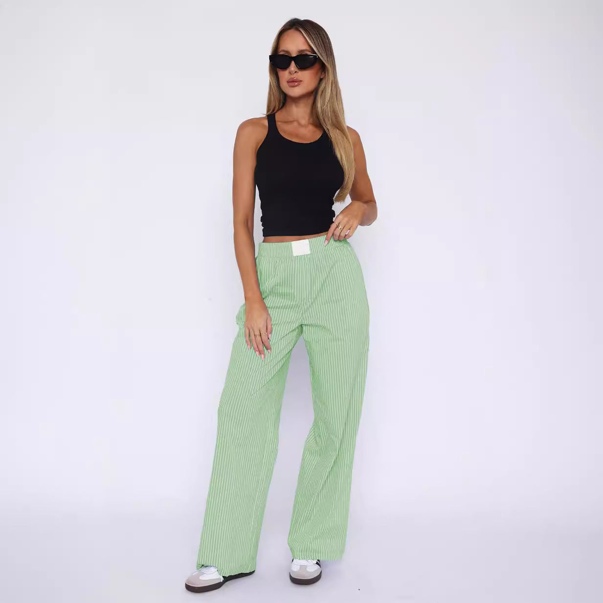 BRILUXE Simple Striped Trousers