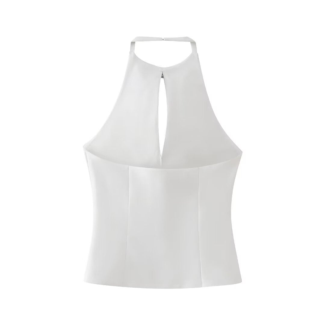 BRILUXE Bowknot Jewel Hanging Collar Top