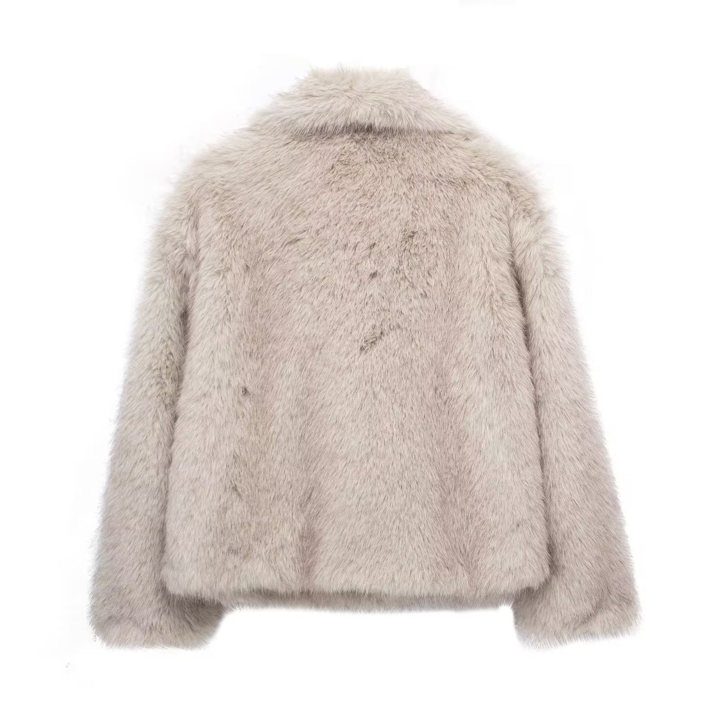 BRILUXE Faux Fur Collar Coat